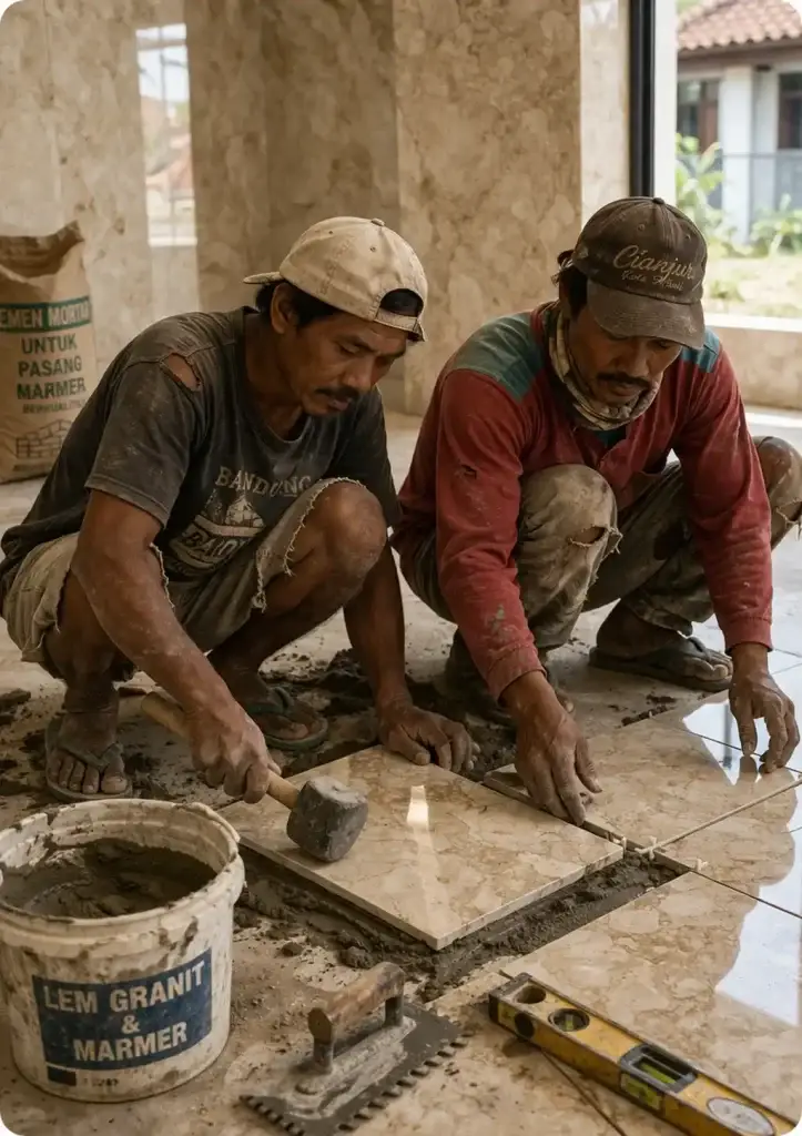 jasa pasang marmer per meter