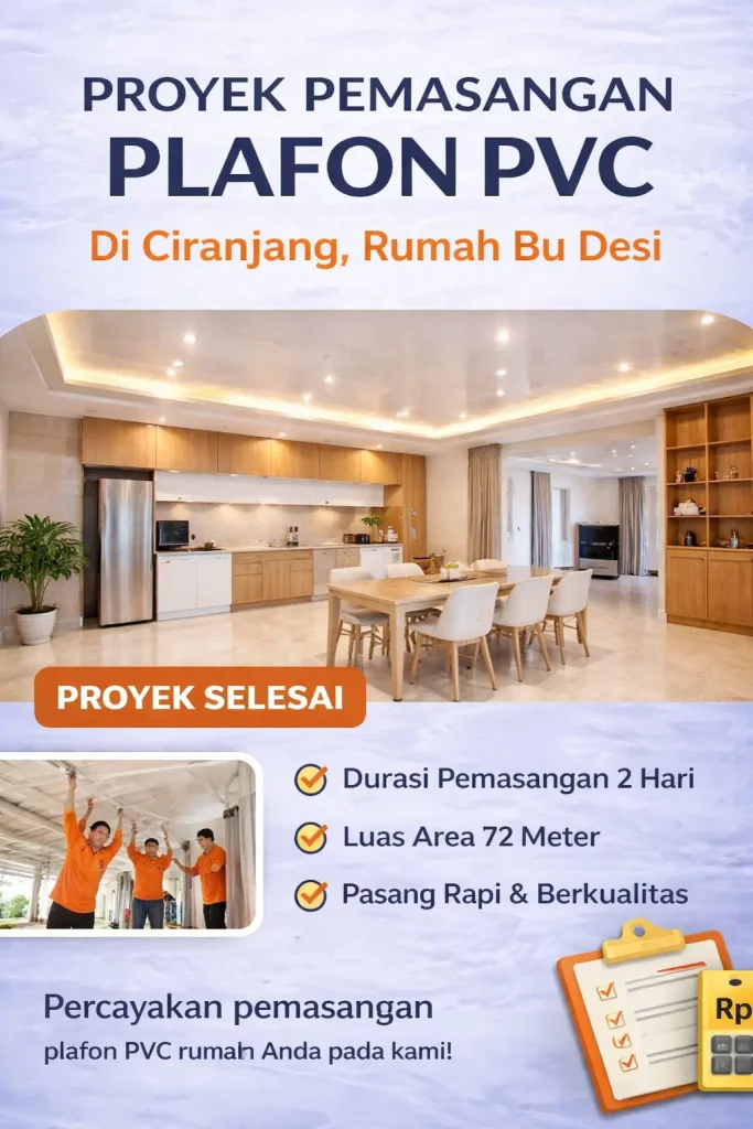 pengerjaan Jasa plafon pvc di cianjur